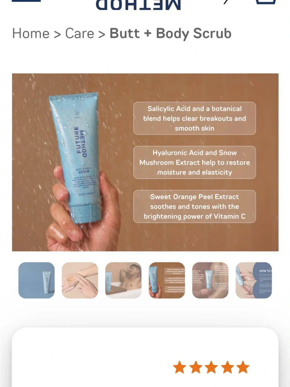 New/ Sealed Future Method Butt & Body Scrub & Soothing Cream Set 3.4 oz each